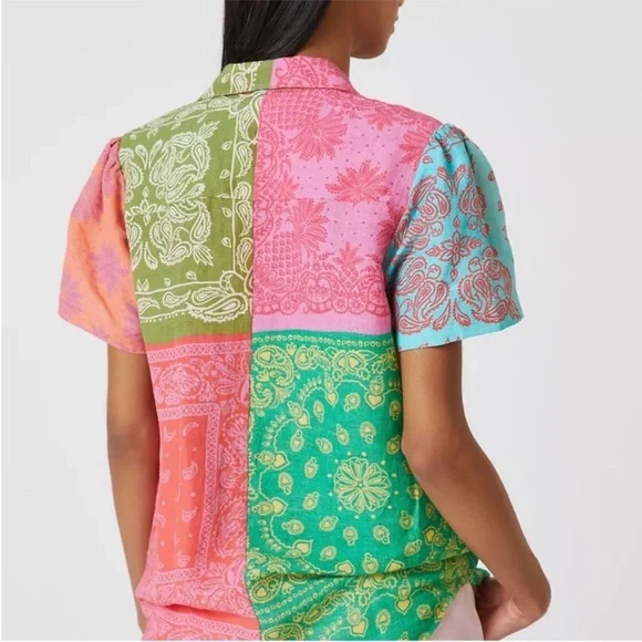 Farm Rio x Anthropologie printed surf shirt